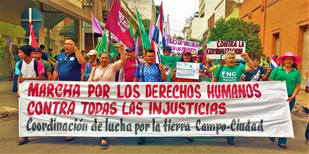 FNC pide votar a Efraín Alegre y Soledad Núñez durante marcha campesina