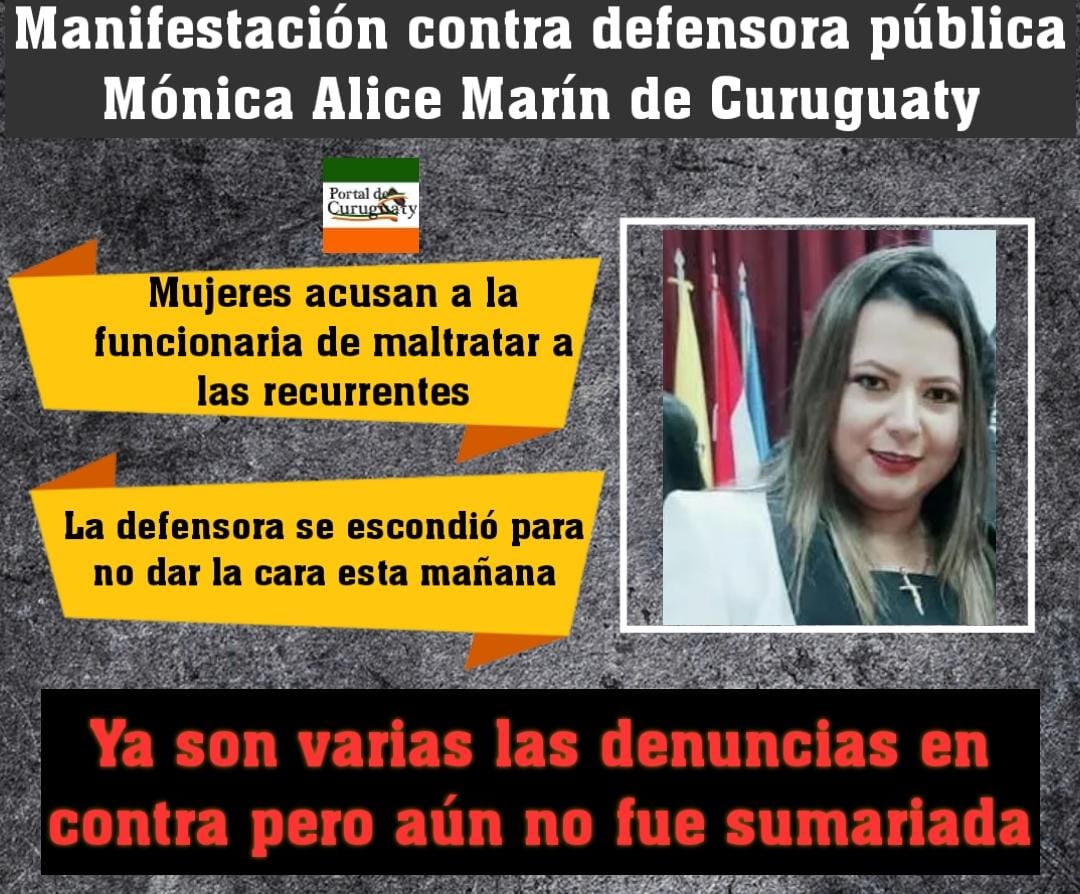VÍDEO. Manifestación contra defensora pública presunta maltratadora de Curuguaty