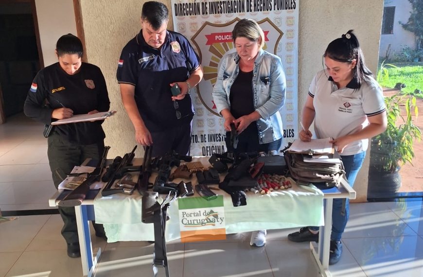 Incautan armas y proyectiles de una vivienda en Ypejhú