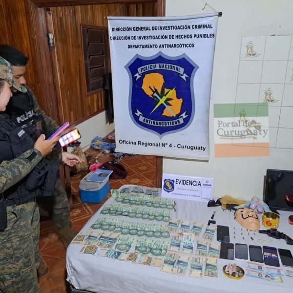 Incautación de droga y detenidos durante allanamiento en Curuguaty