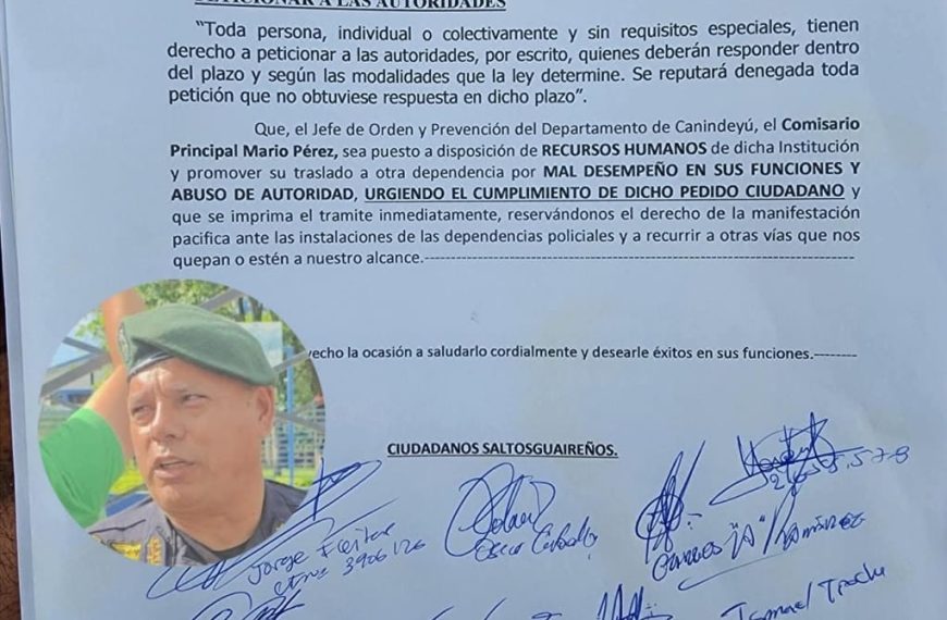 Exigen inmediata destitución del jefe de prevención de Canindeyú